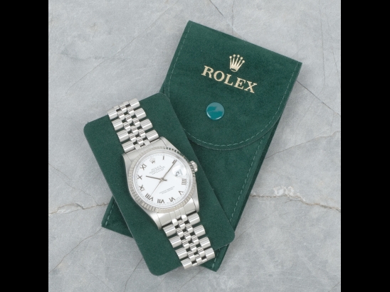 Rolex Datejust 36 Bianco Jubilee White Milk Roman Dial  Watch  16234 